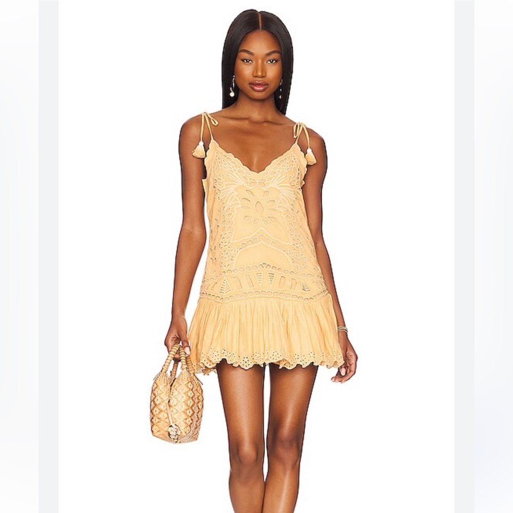 Tularosa Adrianna Embroidered Dress in Golden Spice size xs